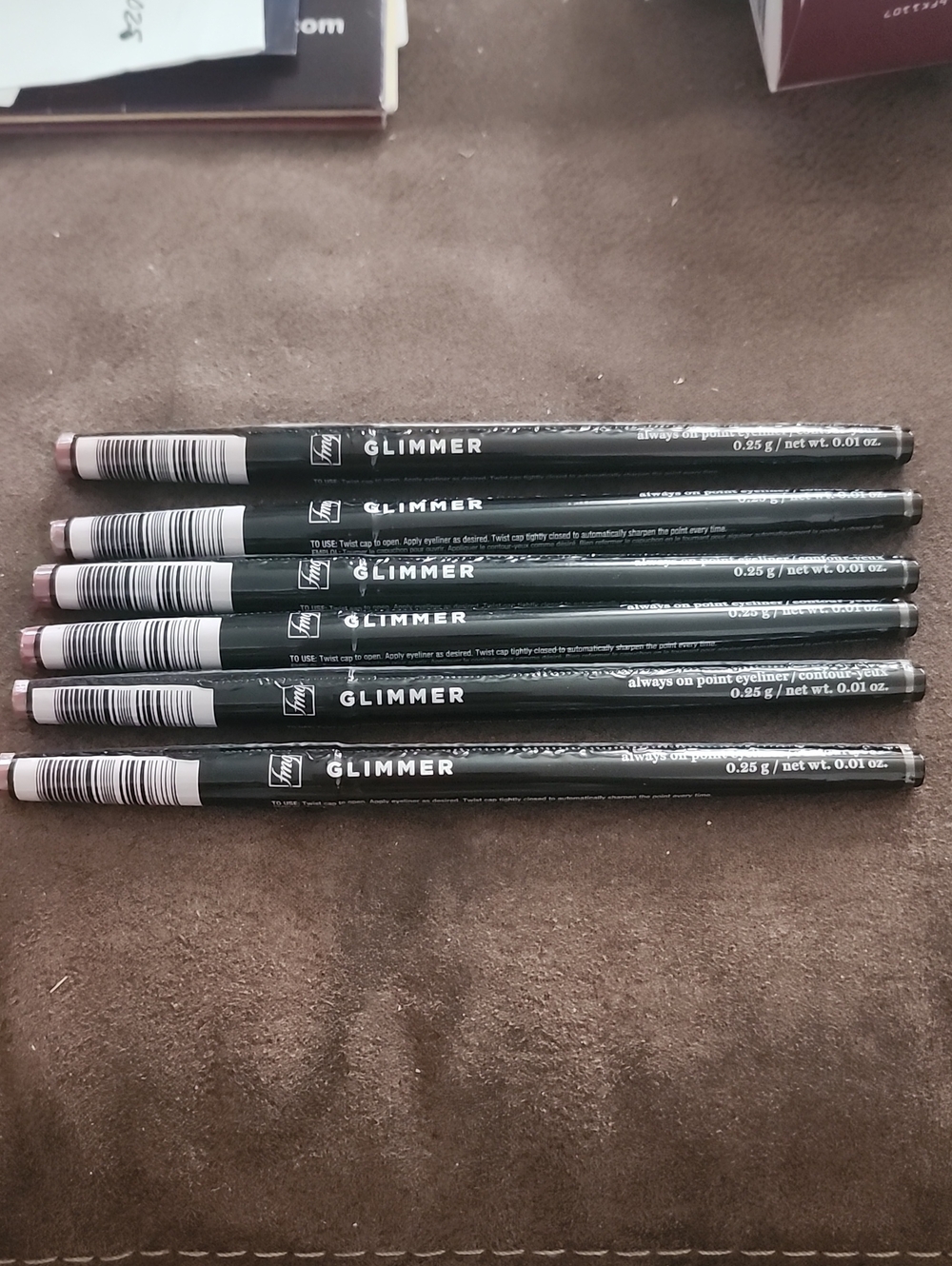 6pk Avon Fmg Glimmer Cream Eyeliner Pencils- Black Shade